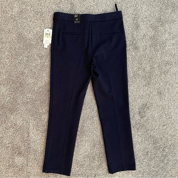 New Amanda + Chelsea Women's Size 4 Navy Blue & White Polka Dot Stretch Pants - Picture 12 of 14